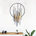 Geometrische Metall-Wanddekoration mit kreisförmigem Rahmen