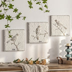 Quadratisches Wandbild-Set mit Vogelmotiven